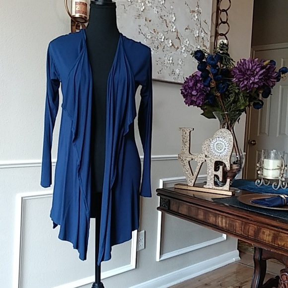 Vince Camuto Emma Open Front Blue Cardigan. Size M - Picture 6 of 17